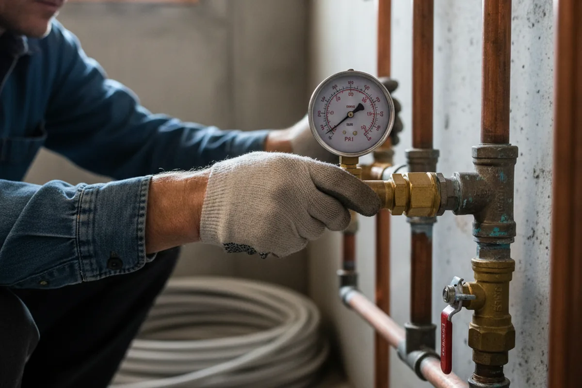 Pressure testing a repaired line during Water Line Repair in Deeth